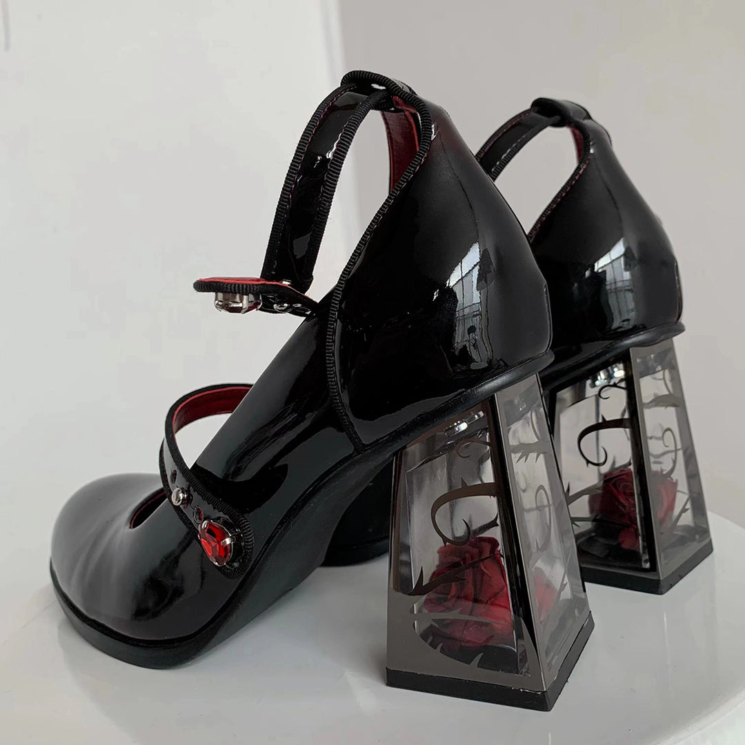 Gothic Rose Black High Heel