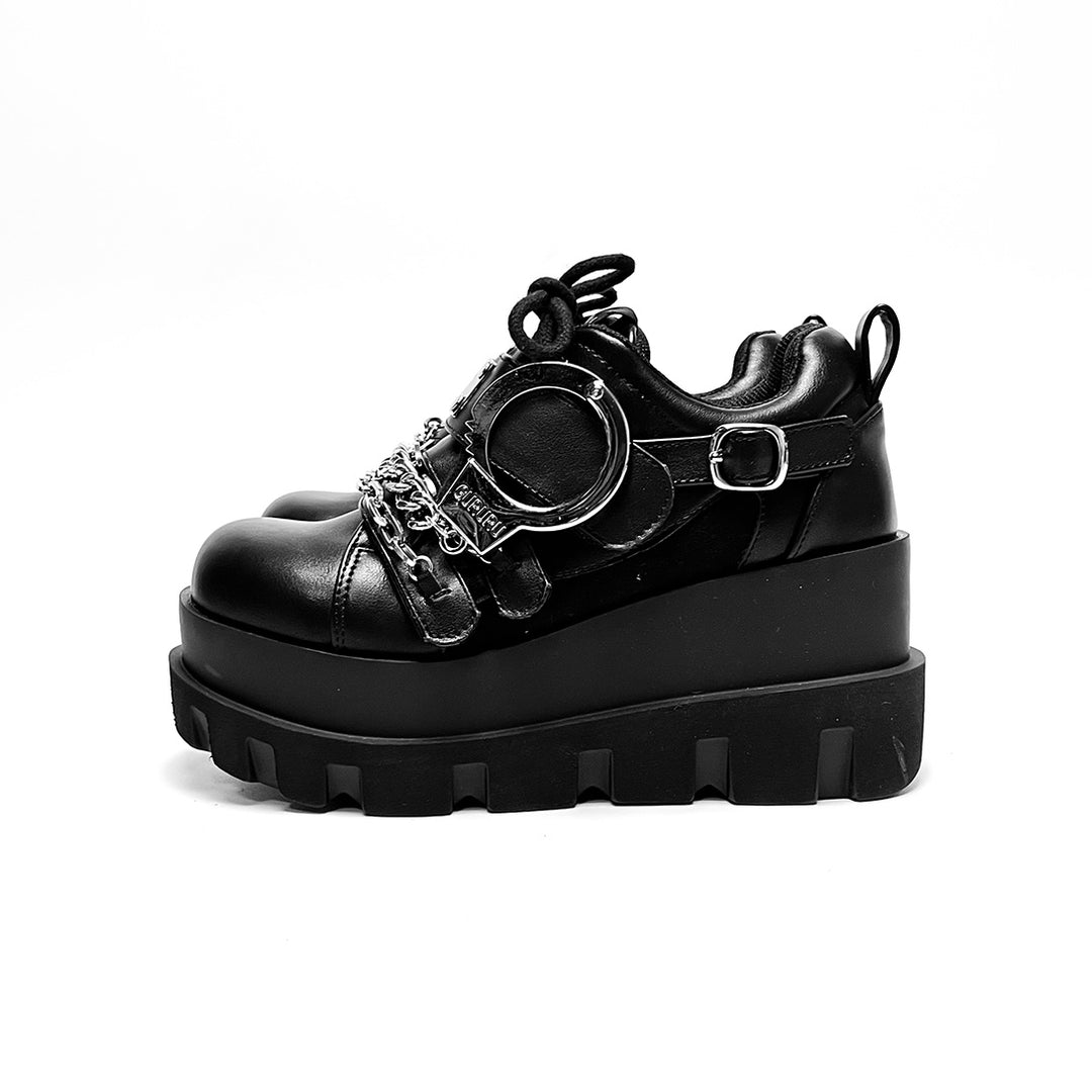 Grunge Y2K chain decoration Platform Shoes