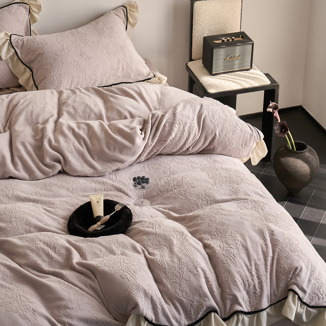 Cozy European Textured Thick Bedding Set