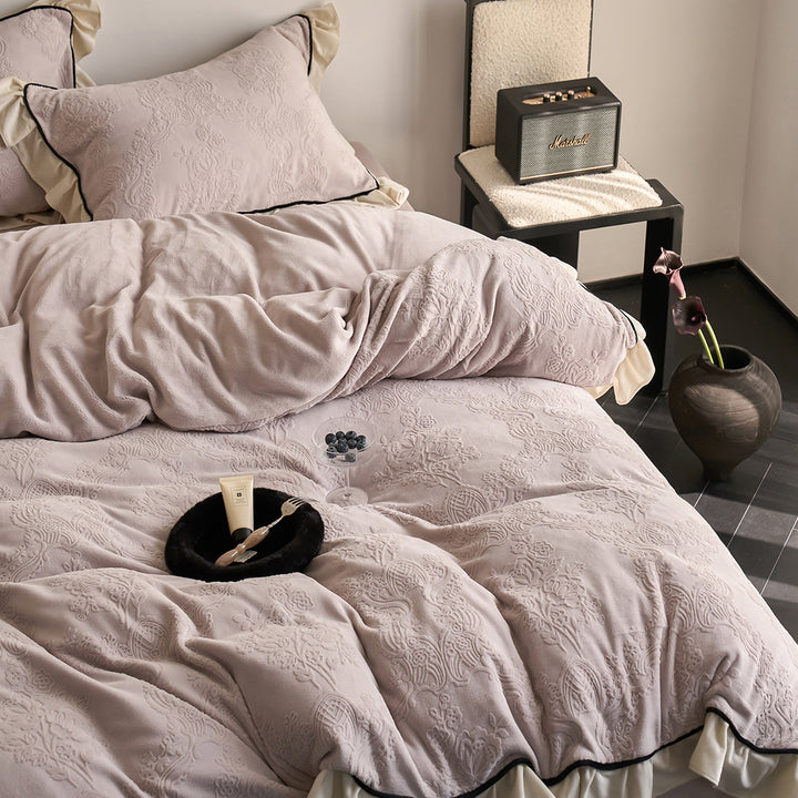 Cozy European Textured Thick Bedding Set
