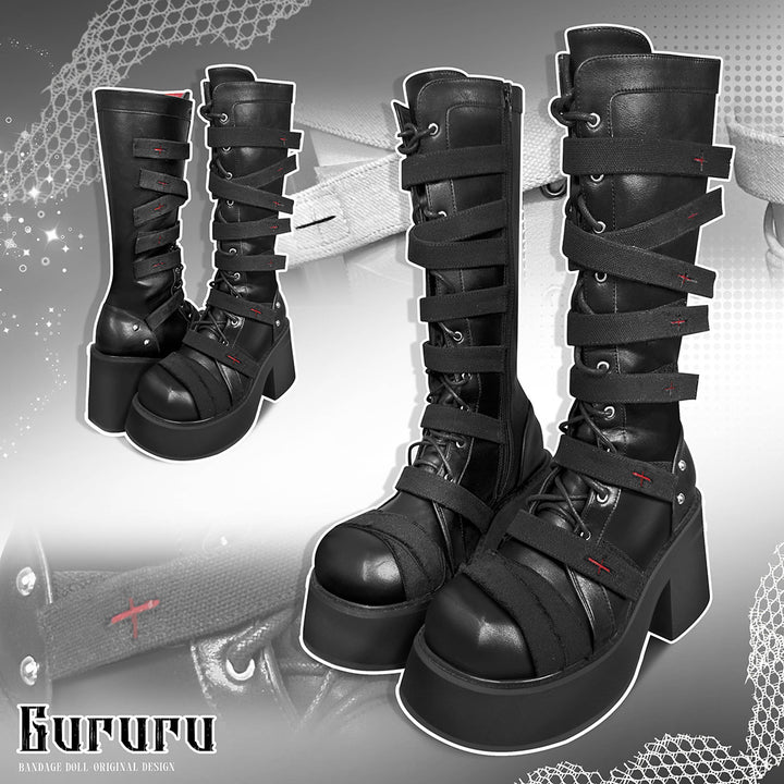 Gothic Grunge Lace Up Boots