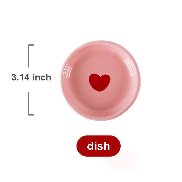 Pink Love Heart Tableware