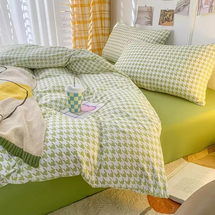 Korean Check Bedding Set