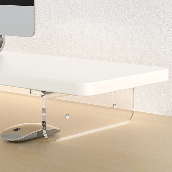 White Minimalist Wooden Monitor Stand