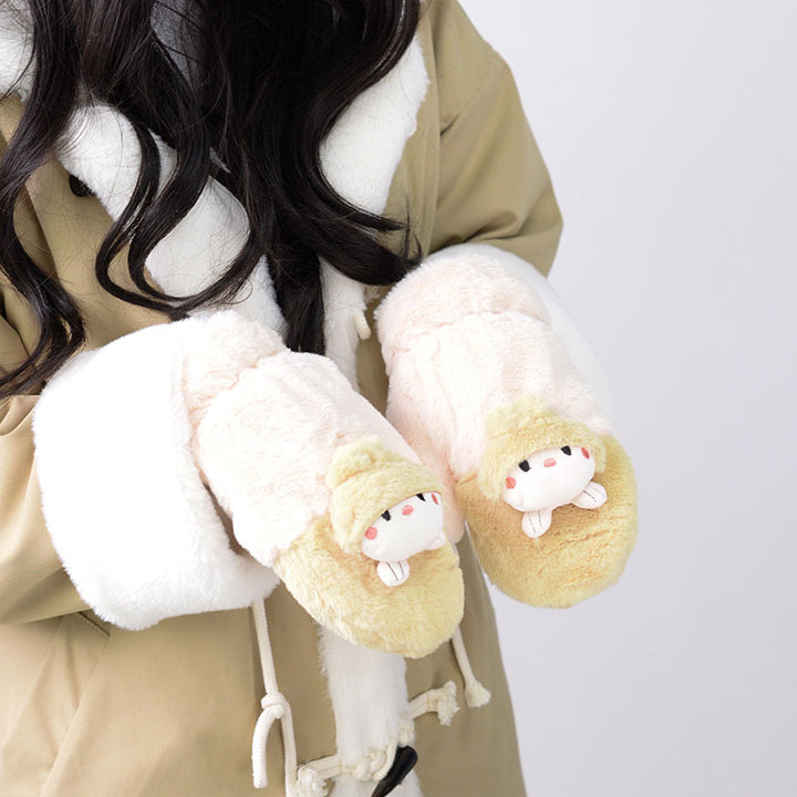 Cute Cartoon Rabbit Plush Thickened Gloves