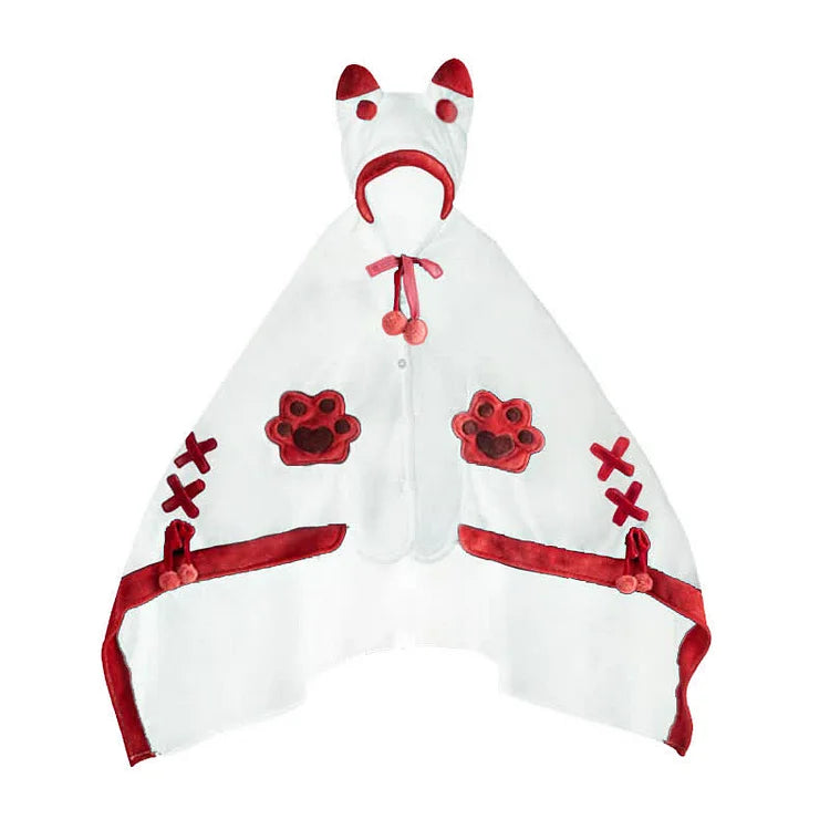 Cartoon Fox Plush Wearable Hooded Blanket