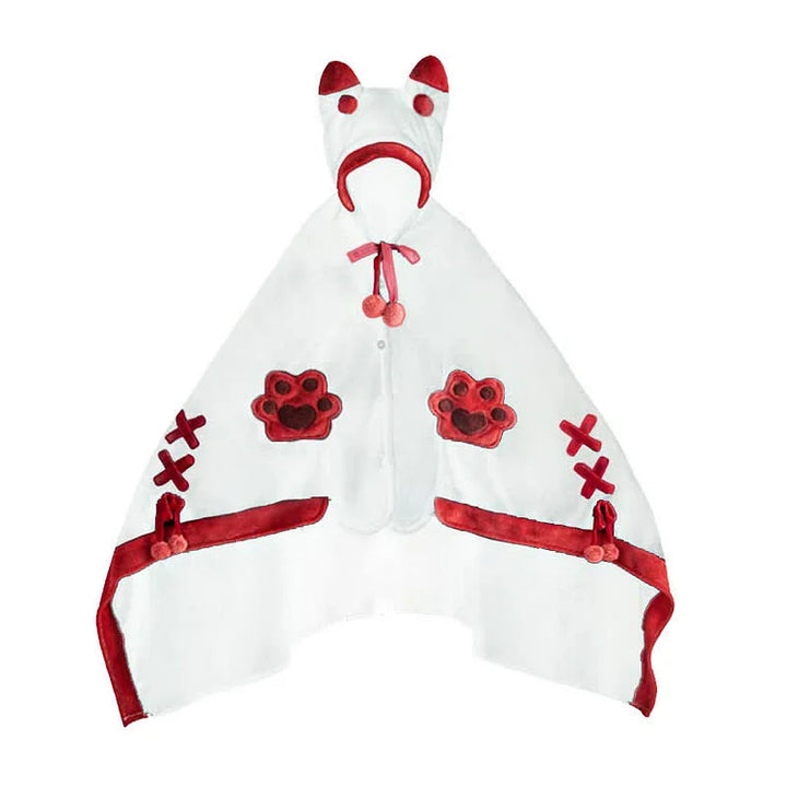 Cartoon Fox Plush Wearable Hooded Blanket