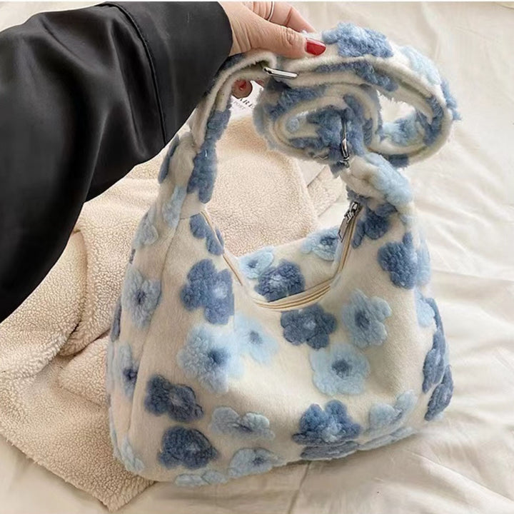 Blue Daisy Plush Bag