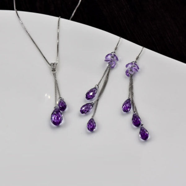 Teardrop Crystal Earrings - Austrian Crystals