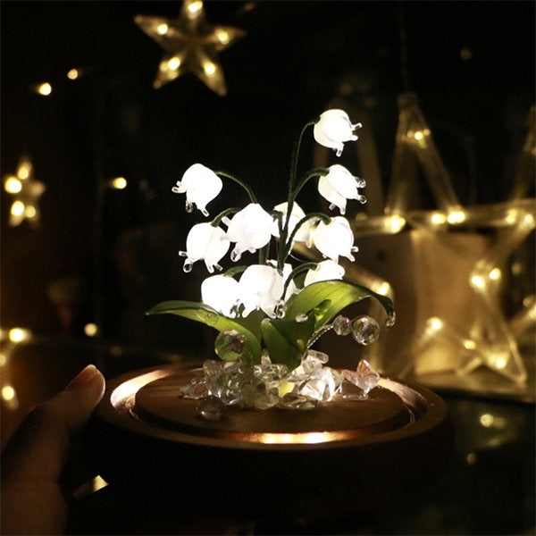 Lily of The Valley Night Light - Plastic - Glass - Wood