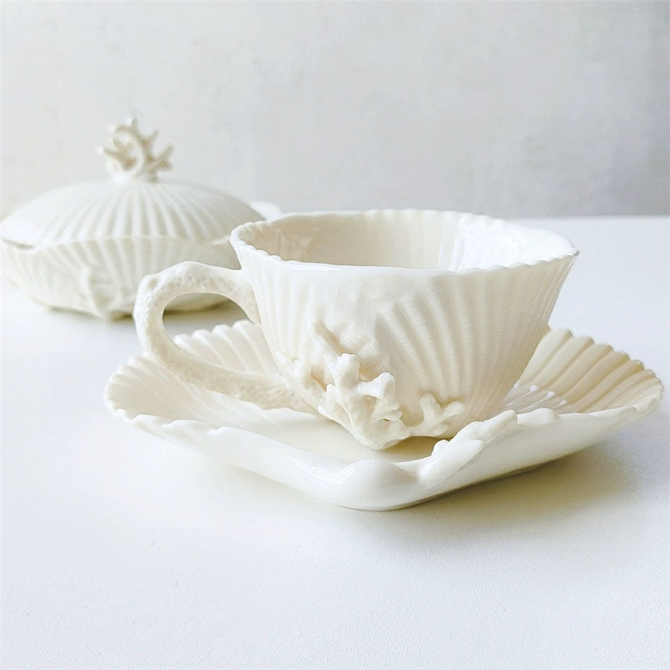 Shell Coffee Cup and Saucer