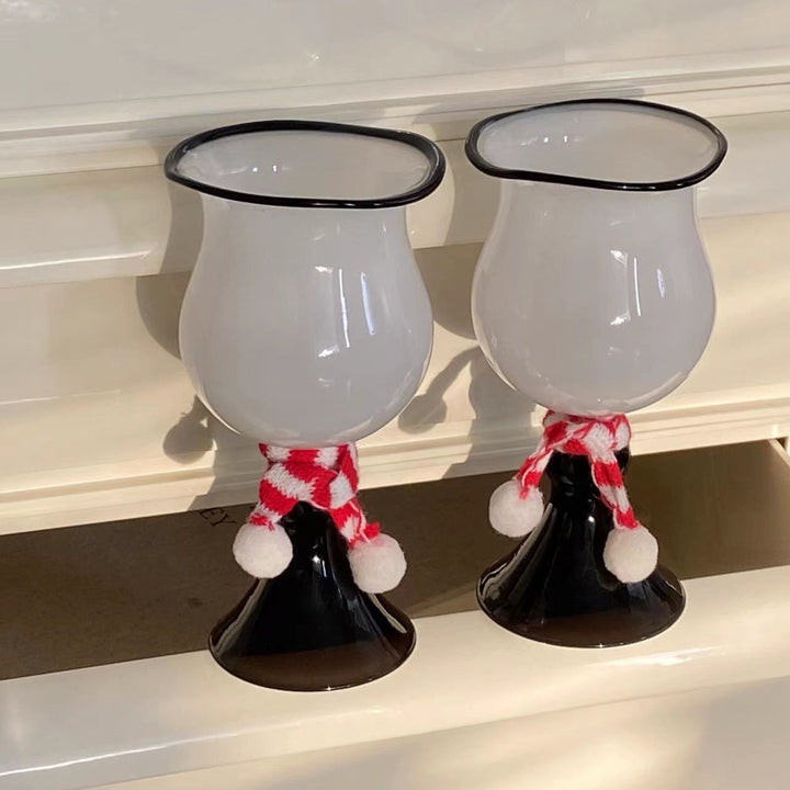 Christmas Vintage Glass Goblet