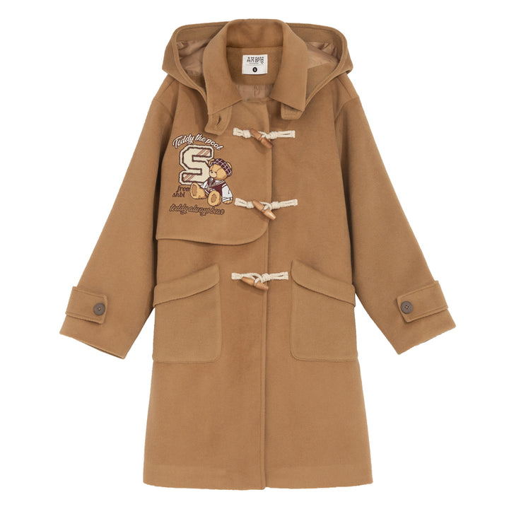 Vintage-Style Khaki Coat Mid-Length Woolen Coat