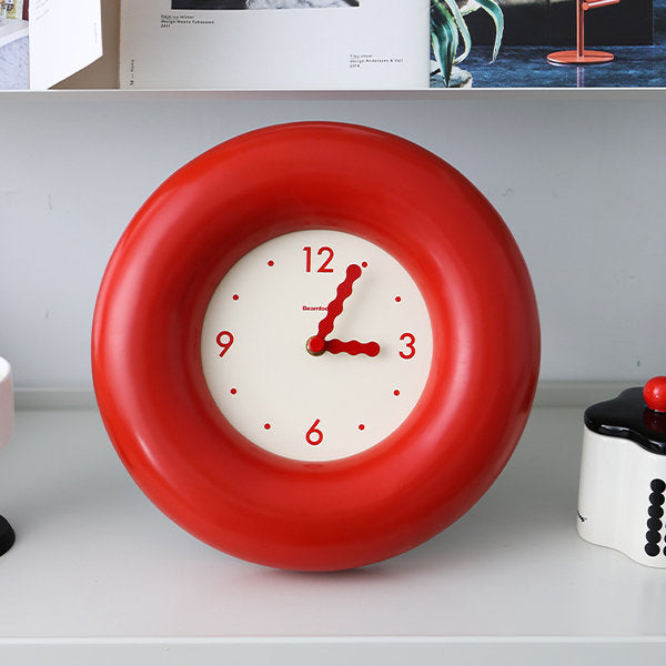 Red Minimalist Clock Wall Clock