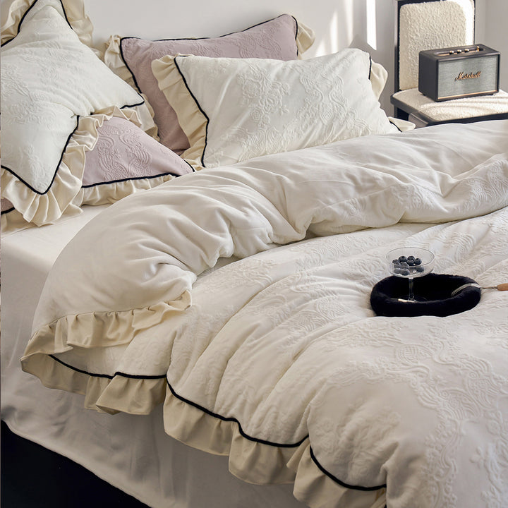 Cozy European Textured Thick Bedding Set