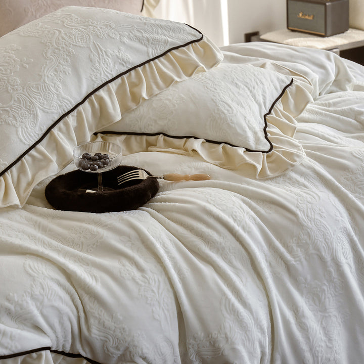 Cozy European Textured Thick Bedding Set