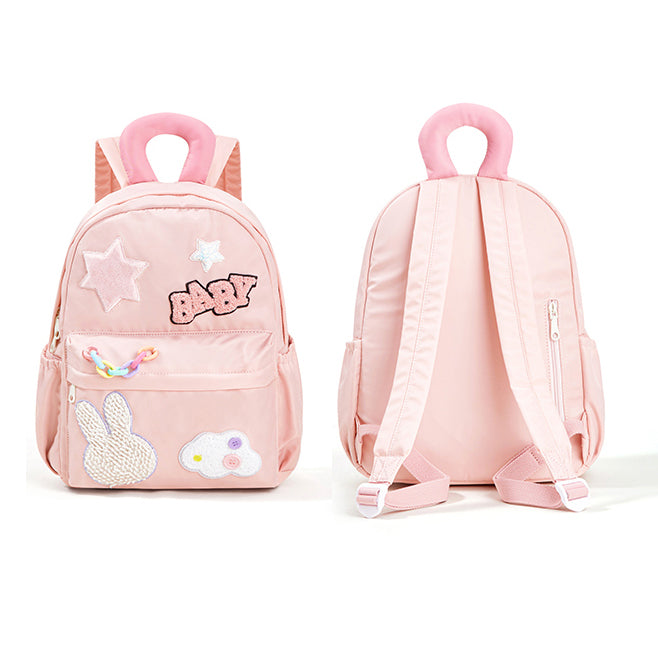 Cute Star Rabbit Cloud Letter Embroidery Backpack