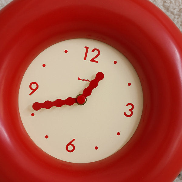 Red Minimalist Clock Wall Clock