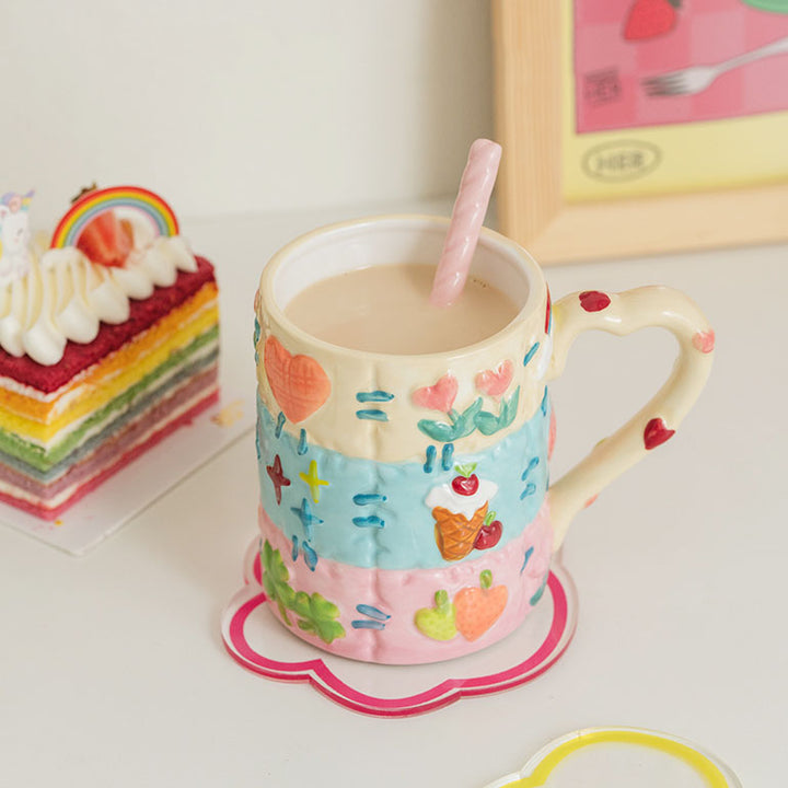 Love Heart Flower Ceramic Mug