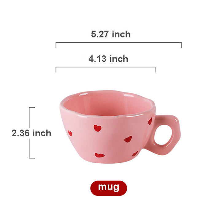 Pink Love Heart Tableware