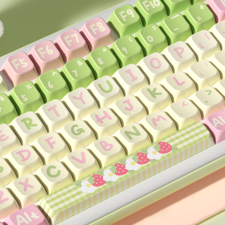 Cute Cartoon Rabbit Strawberry Keycap Set