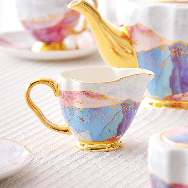 Golden Gilded China Coffee Cup Set