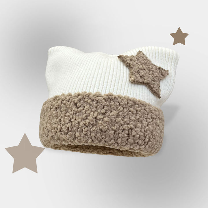 Cat Ears Star Knitted Hat