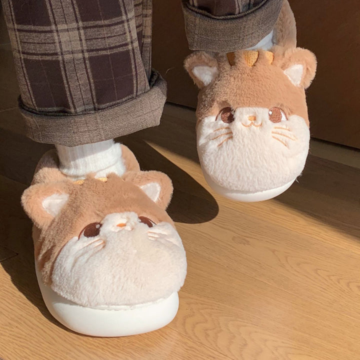 Kawaii Cartoon Hamster Plush Slippers