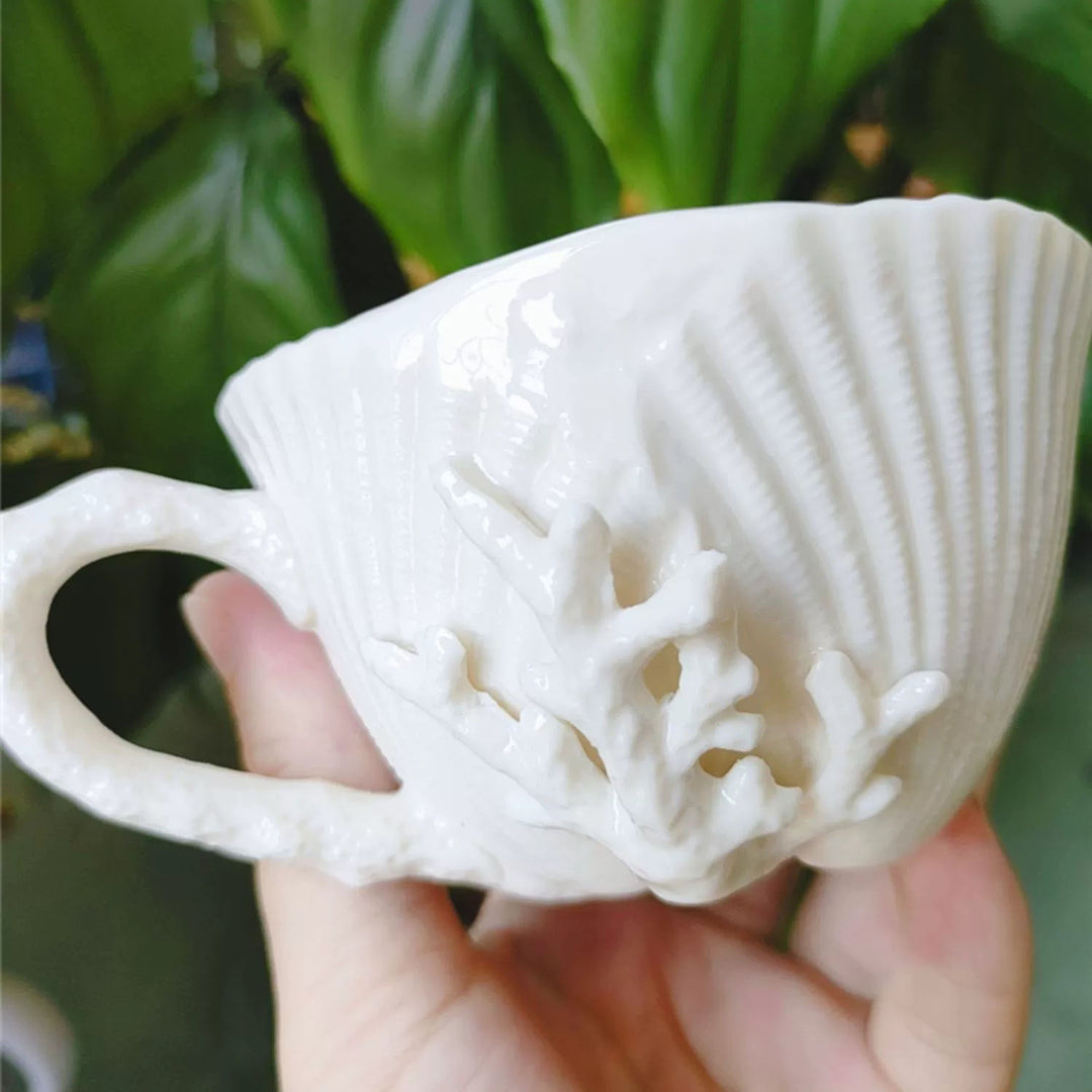 Shell Coffee Cup and Saucer