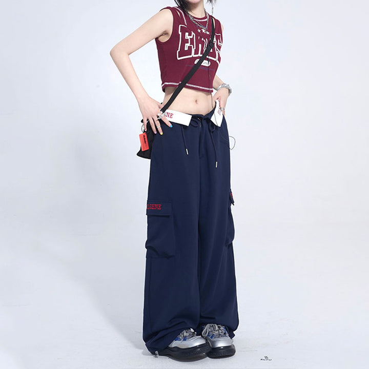 Spicy Girl High-Waisted Wide-Leg Pants with Collar