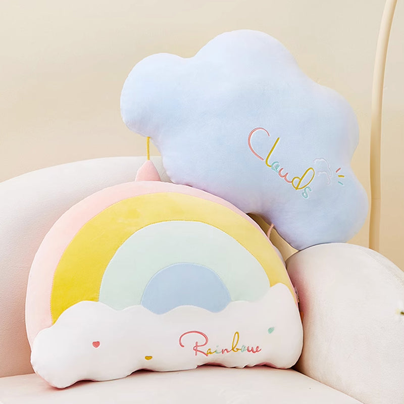 Pastel Color Moon Star Cloud Rainbow Pillow