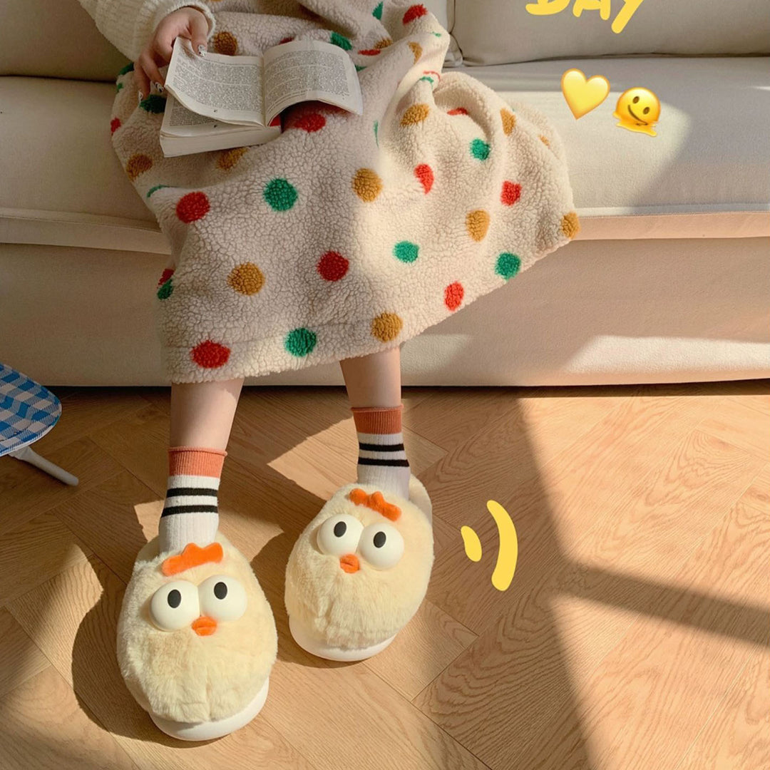 Cute Chick Plush Slippers