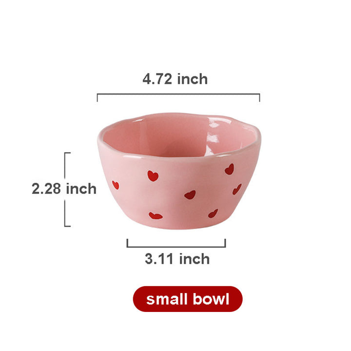 Pink Love Heart Tableware