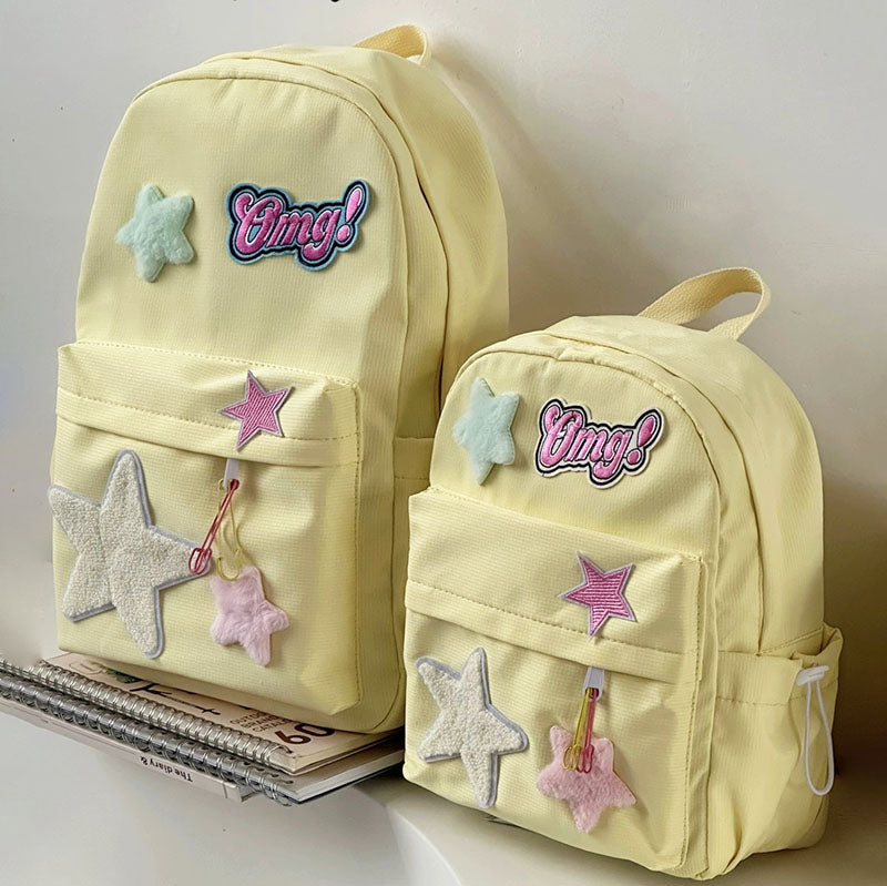 Stars Letters Embroidery School Backpack