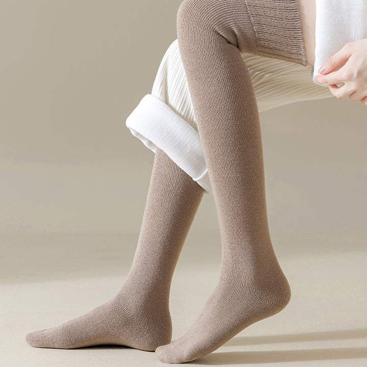 Solid Color Autumn/Winter Thickened Over-the-Knee Socks
