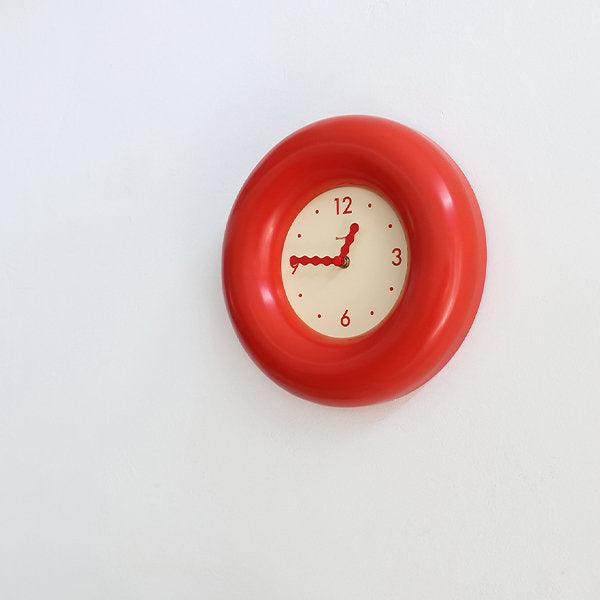 Red Minimalist Clock Wall Clock