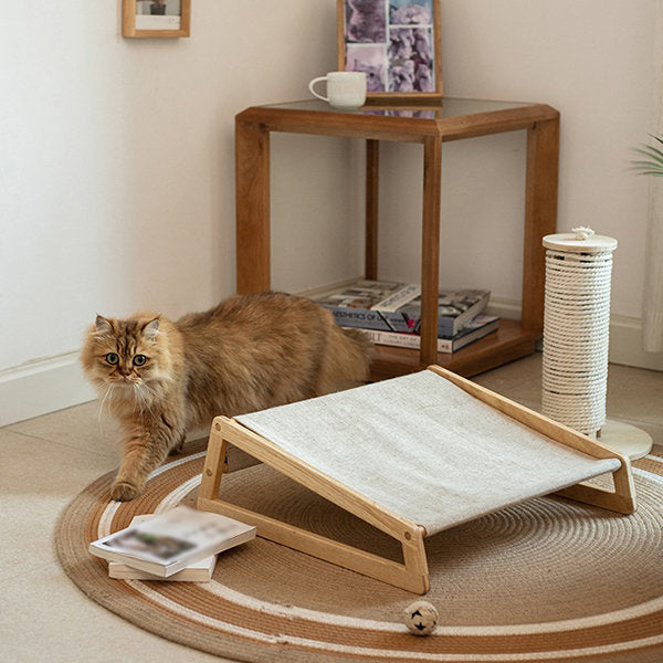 Portable Teakwood Cat Chair