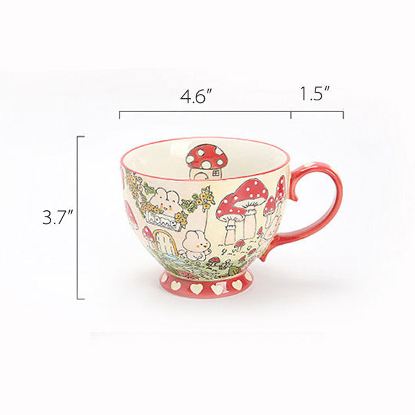 Cute Bunny Mushroom Lily of the Valley Mug