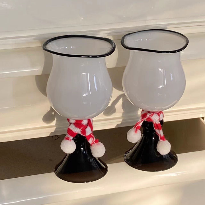 Christmas Vintage Glass Goblet