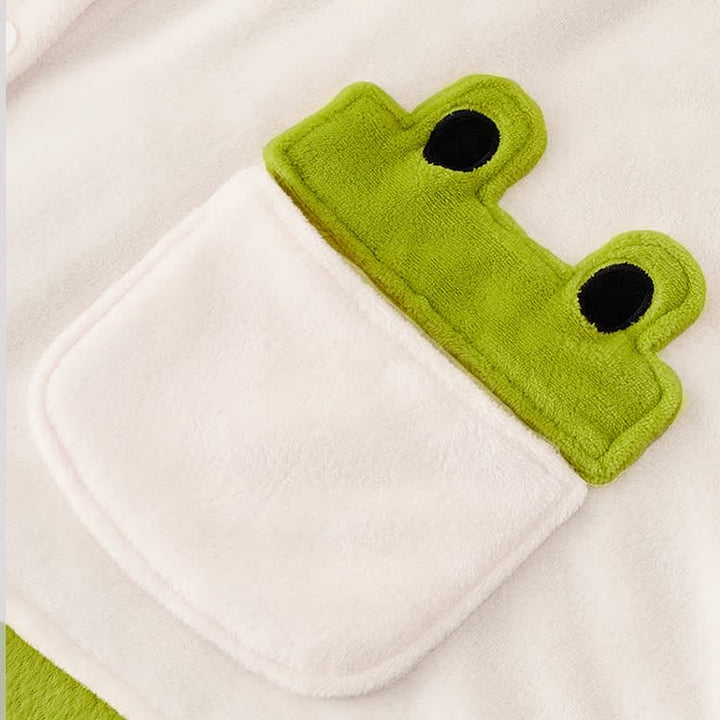 Funny Cartoon Frog Wearable Hooded Blanket