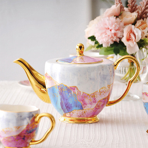 Golden Gilded China Coffee Cup Set