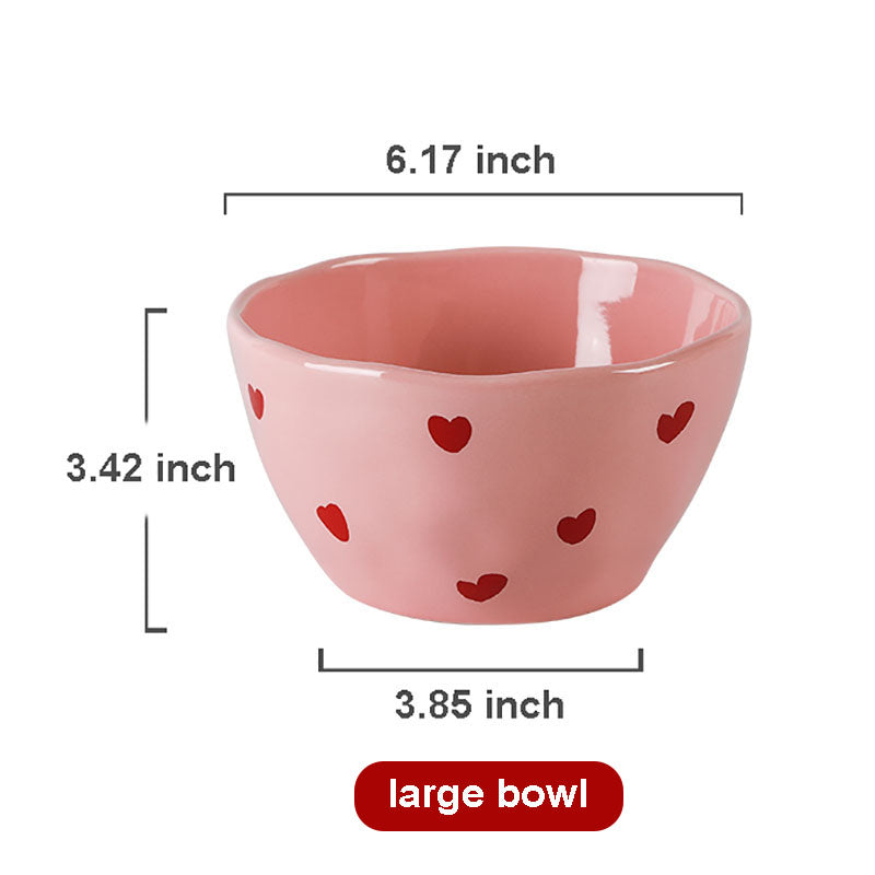 Pink Love Heart Tableware