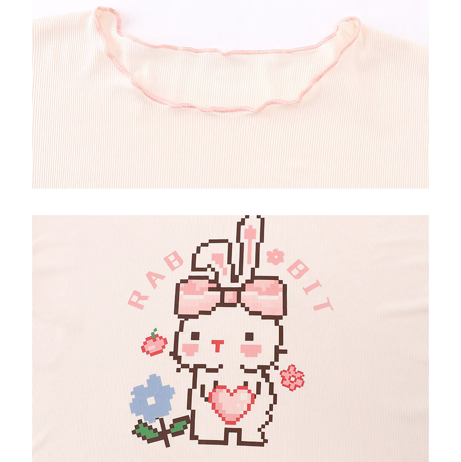 Cute Cartoon Bunny Cotton Pajamas Set