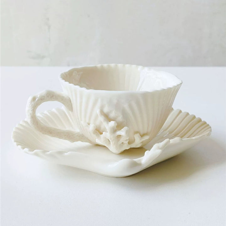Shell Coffee Cup and Saucer