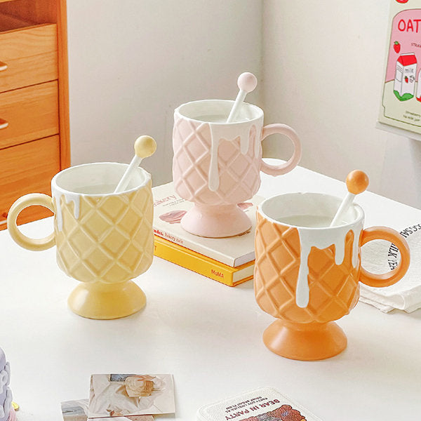 Ice Cream Cone Mug with Stirrer