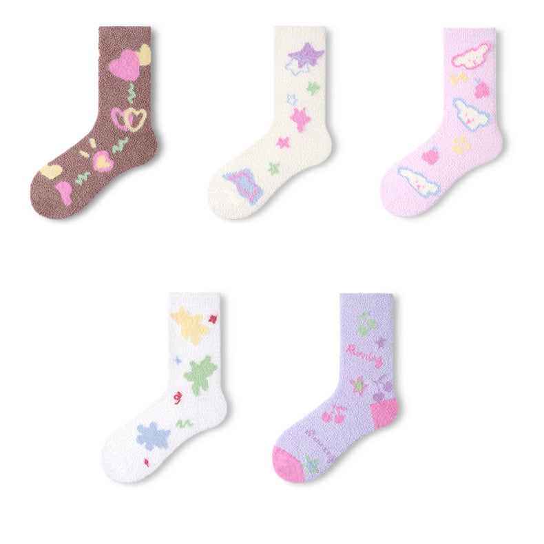 Cute Cartoon Coral Fleece Thick Winter Socks