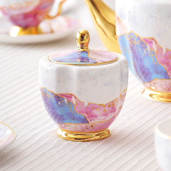 Golden Gilded China Coffee Cup Set