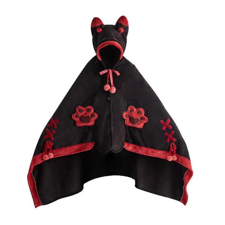 Cartoon Fox Plush Wearable Hooded Blanket