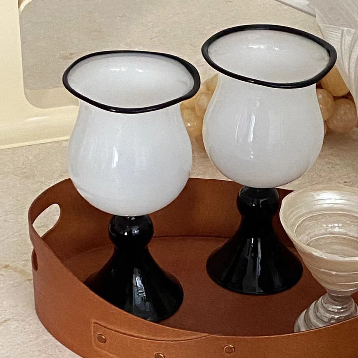 Christmas Vintage Glass Goblet