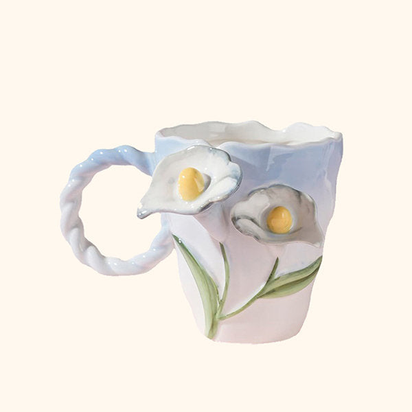Tulips Lilies Bellflowers Floral Ceramic Mug